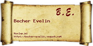 Becher Evelin névjegykártya